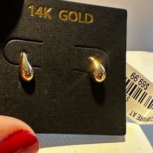 14K Gold Mini Teardrop Earrings